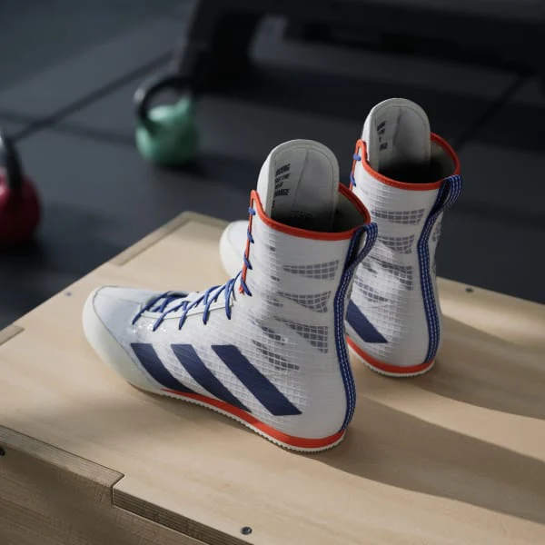 Botas de boxeo Adidas Box Hog 4 Blanco-azul  - Image 4