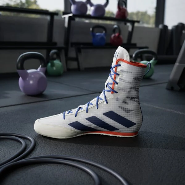 Botas de boxeo Adidas Box Hog 4 Blanco-azul  - Image 5
