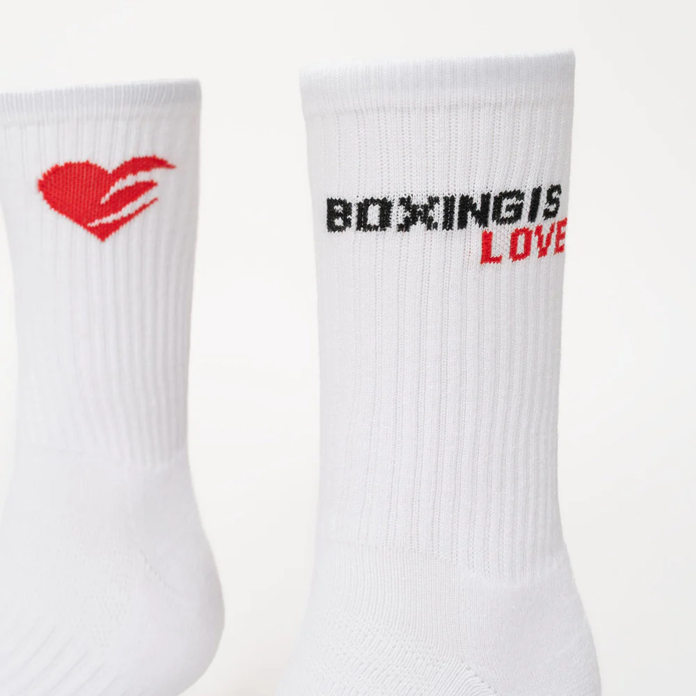 Calcetines Boxraw Crew Boxing Is Love (3 pares) Blanco - Image 3