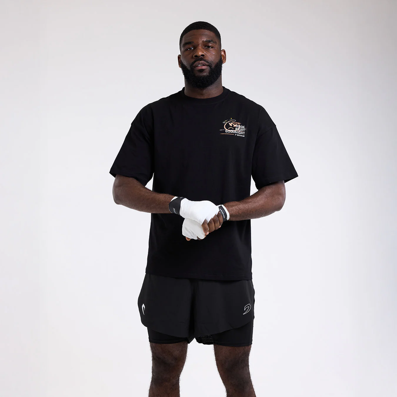 Camiseta Boxraw Hook Right Goodnight Oversize Negro  - Image 4