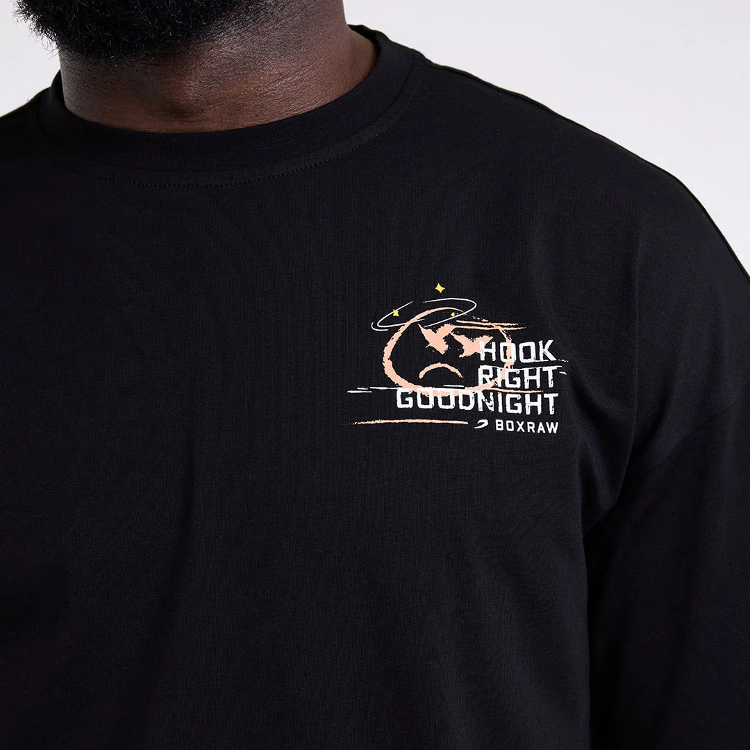 Camiseta Boxraw Hook Right Goodnight Oversize Negro  - Image 6