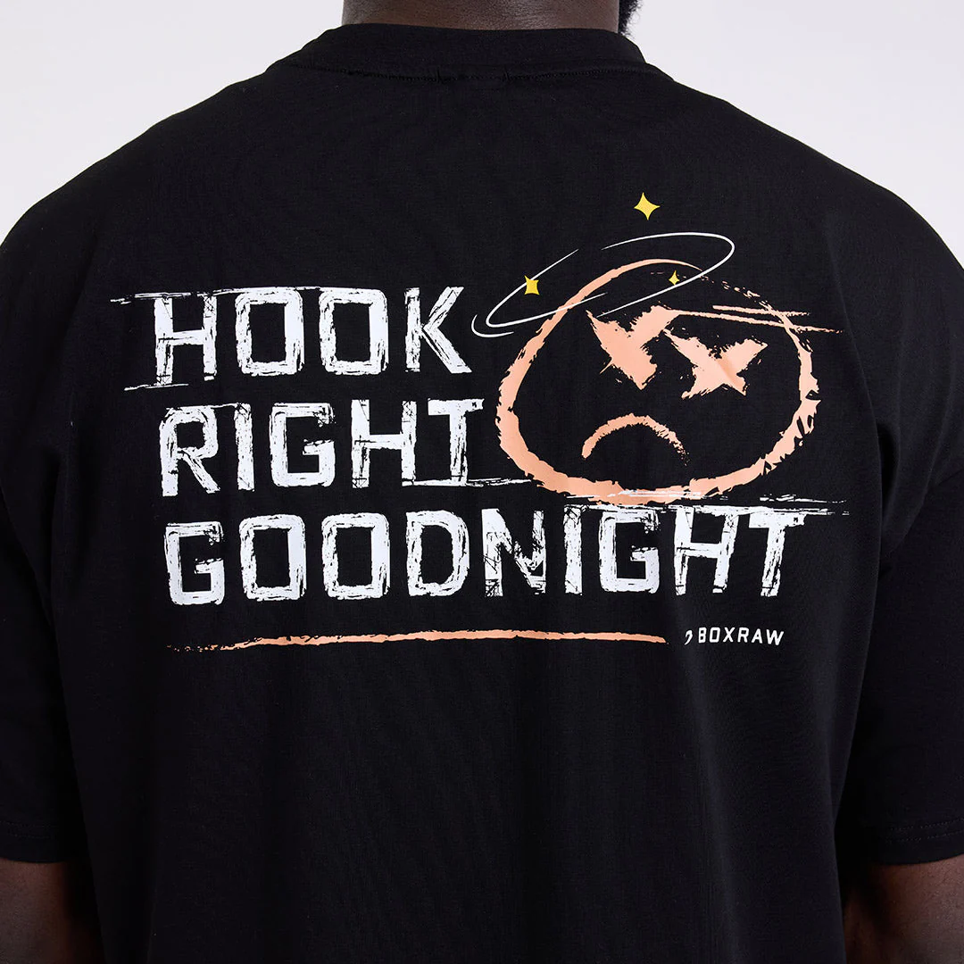 Camiseta Boxraw Hook Right Goodnight Oversize Negro  - Image 7