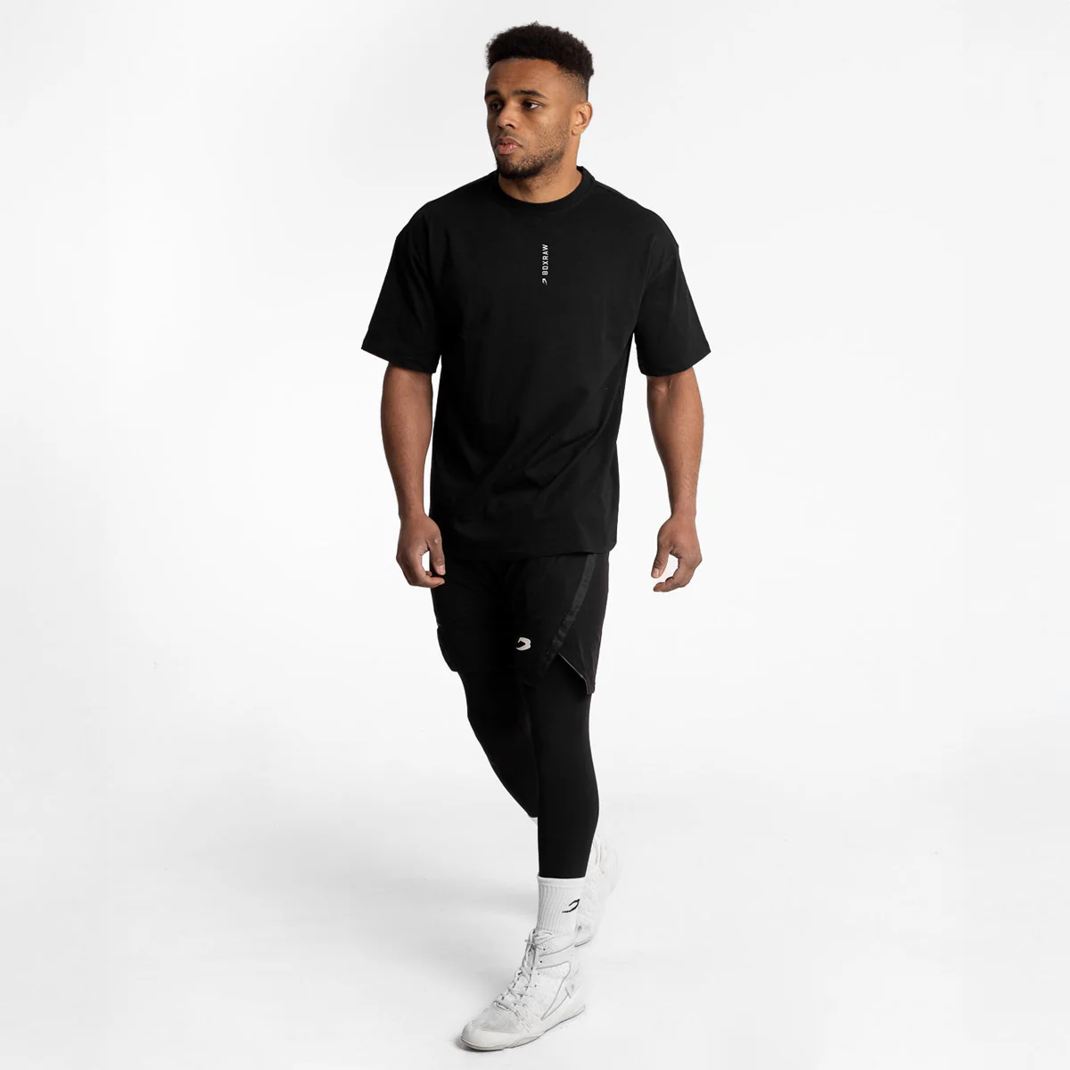 Camiseta Boxraw Lineal Oversize Negro  - Image 3