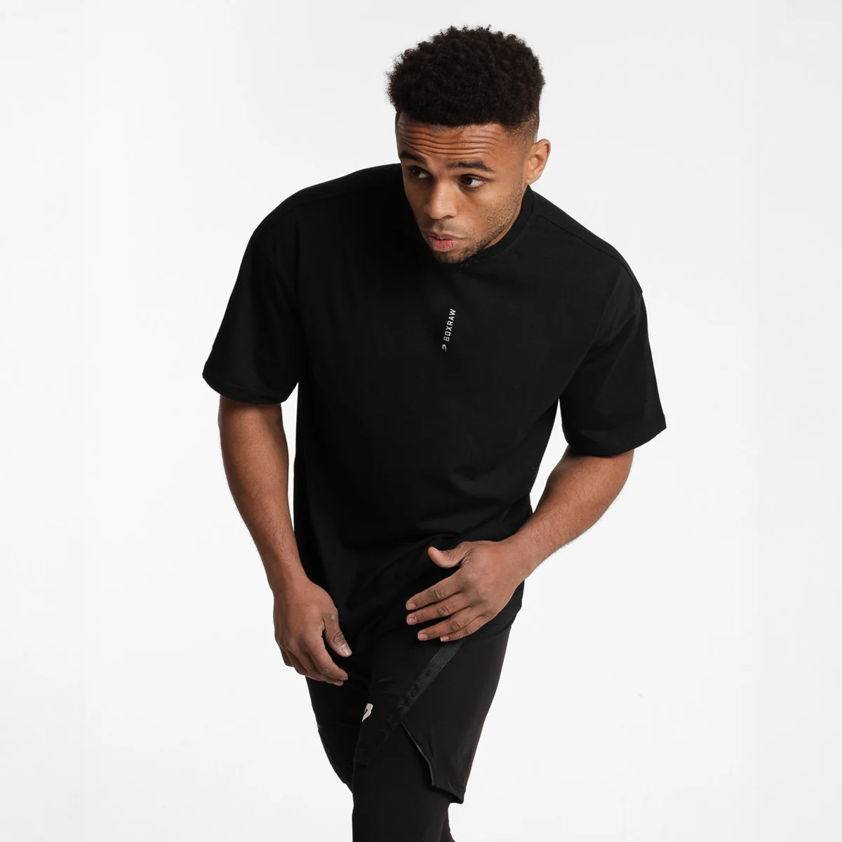 Camiseta Boxraw Lineal Oversize Negro  - Image 6