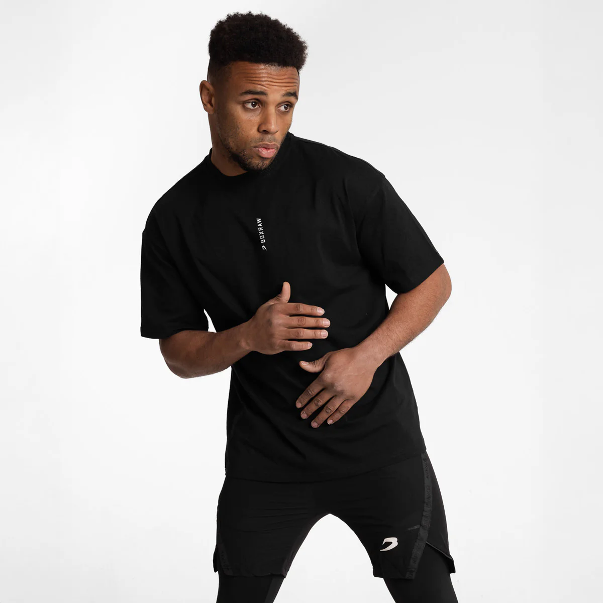 Camiseta Boxraw Lineal Oversize Negro  - Image 7