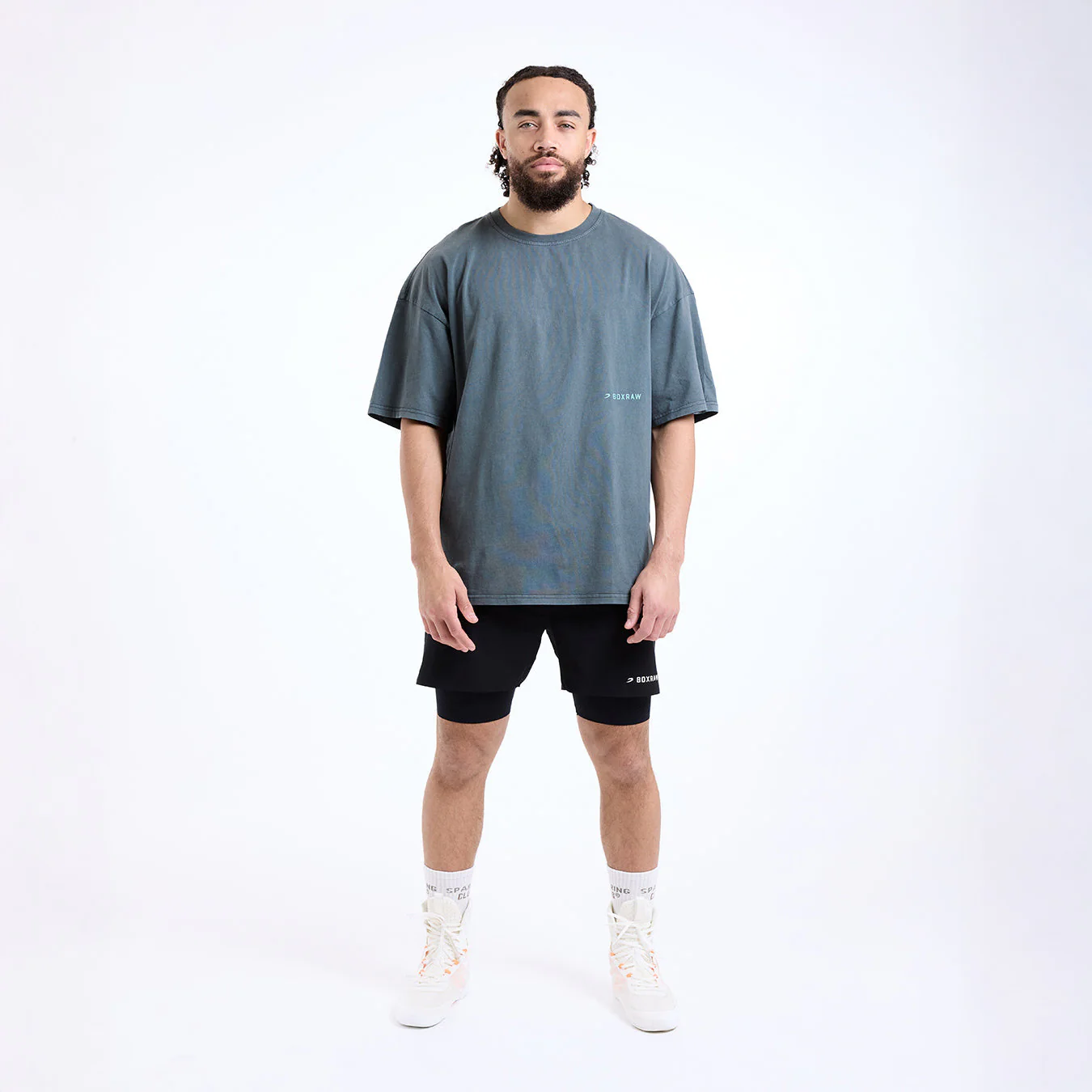 Camiseta Boxraw Sparring Club Oversize Gris  - Image 6