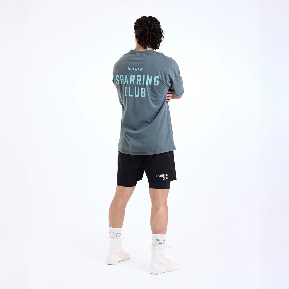 Camiseta Boxraw Sparring Club Oversize Gris  - Image 7