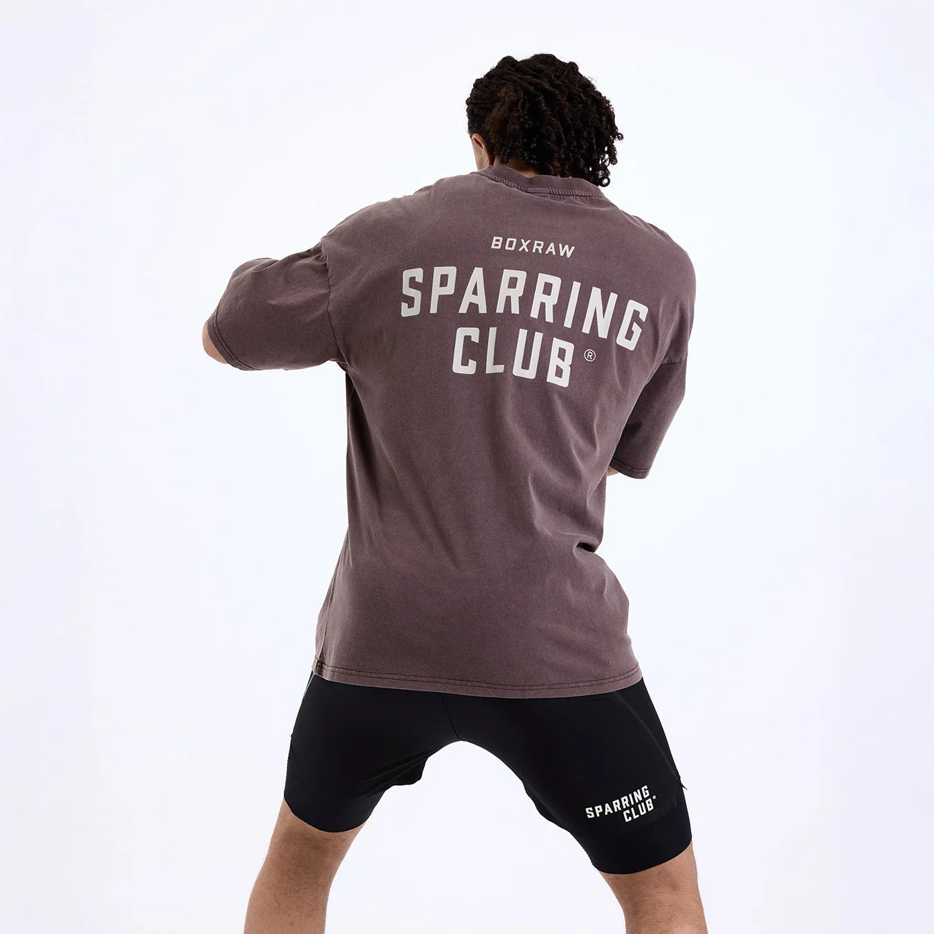 Camiseta Boxraw Sparring Club Oversize Marrón 