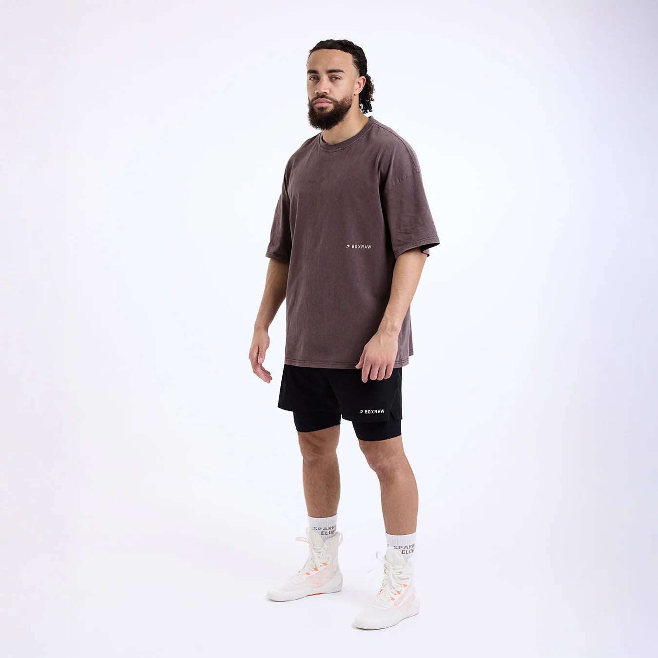 Camiseta Boxraw Sparring Club Oversize Marrón  - Image 2