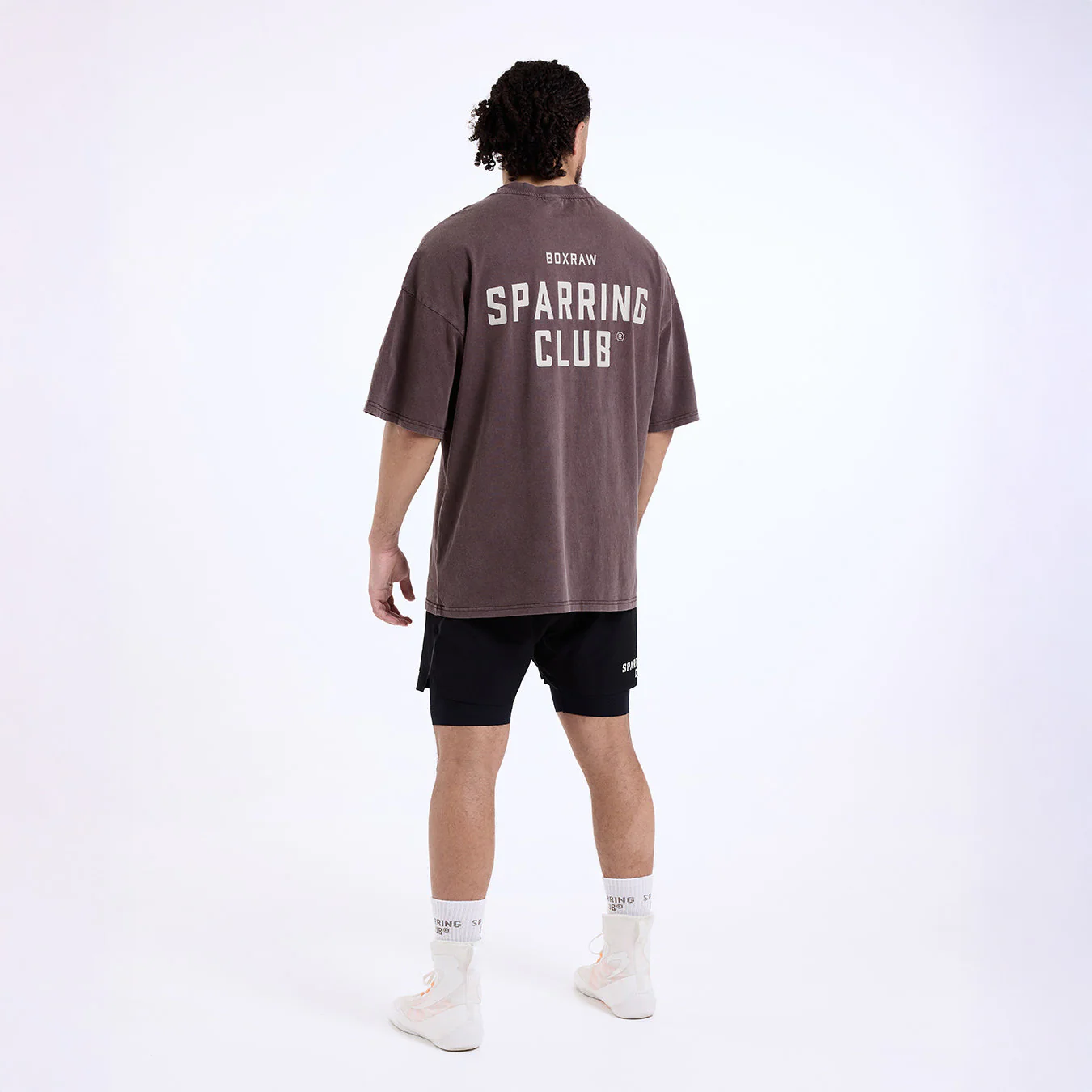 Camiseta Boxraw Sparring Club Oversize Marrón  - Image 3
