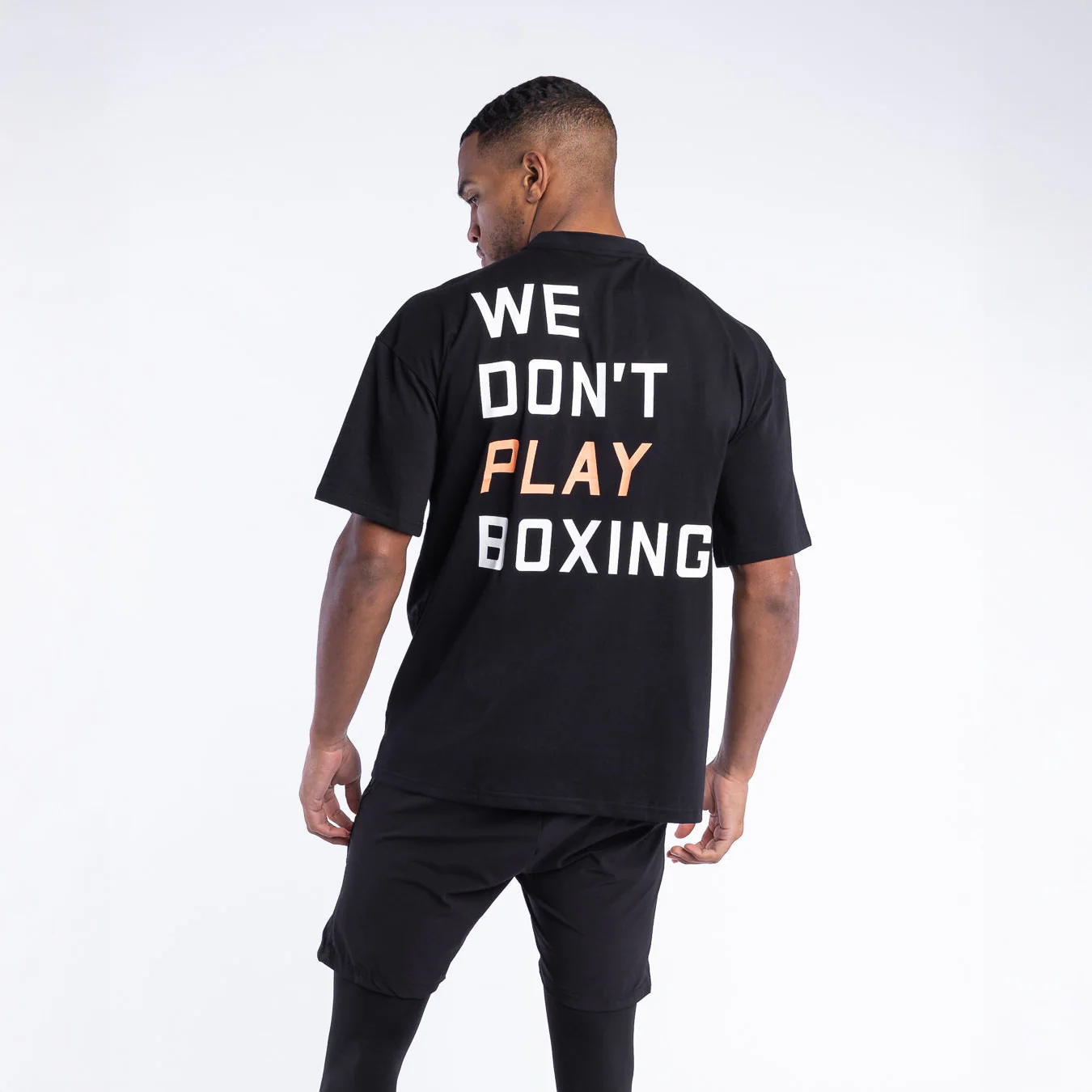 Camiseta Boxraw We Don't Play Boxing Oversize Negro 