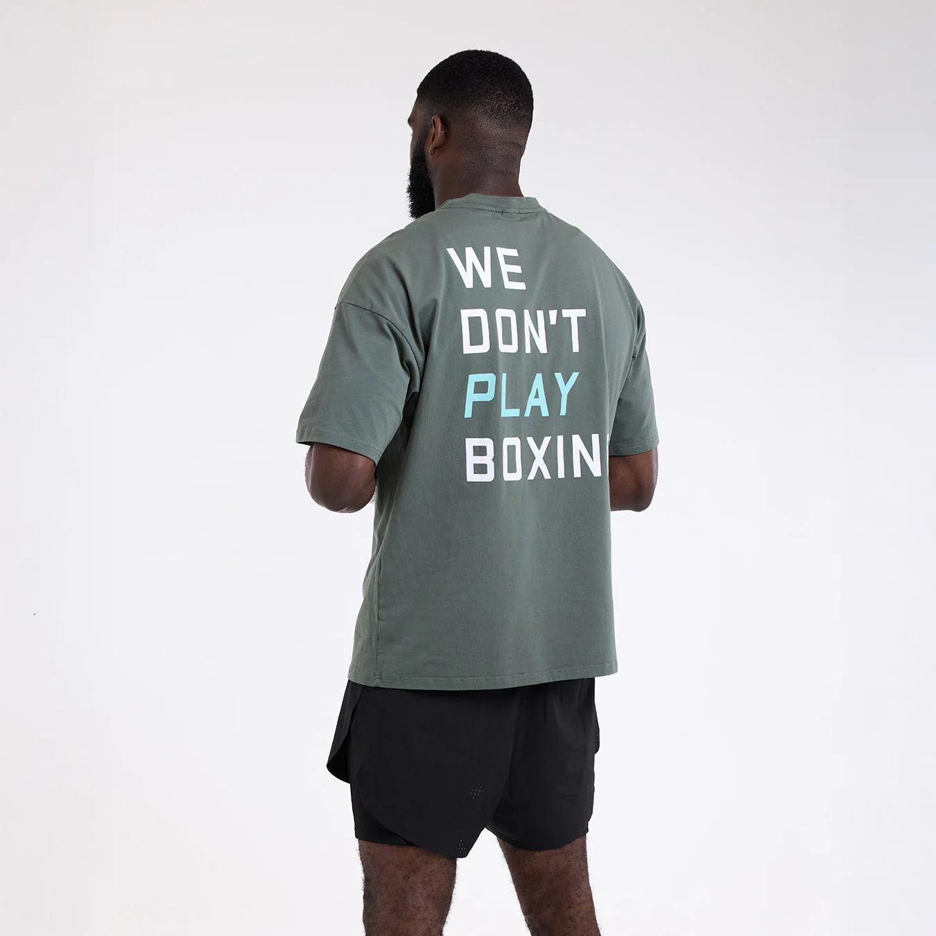 Camiseta Boxraw We Don't Play Boxing Oversize Verde 