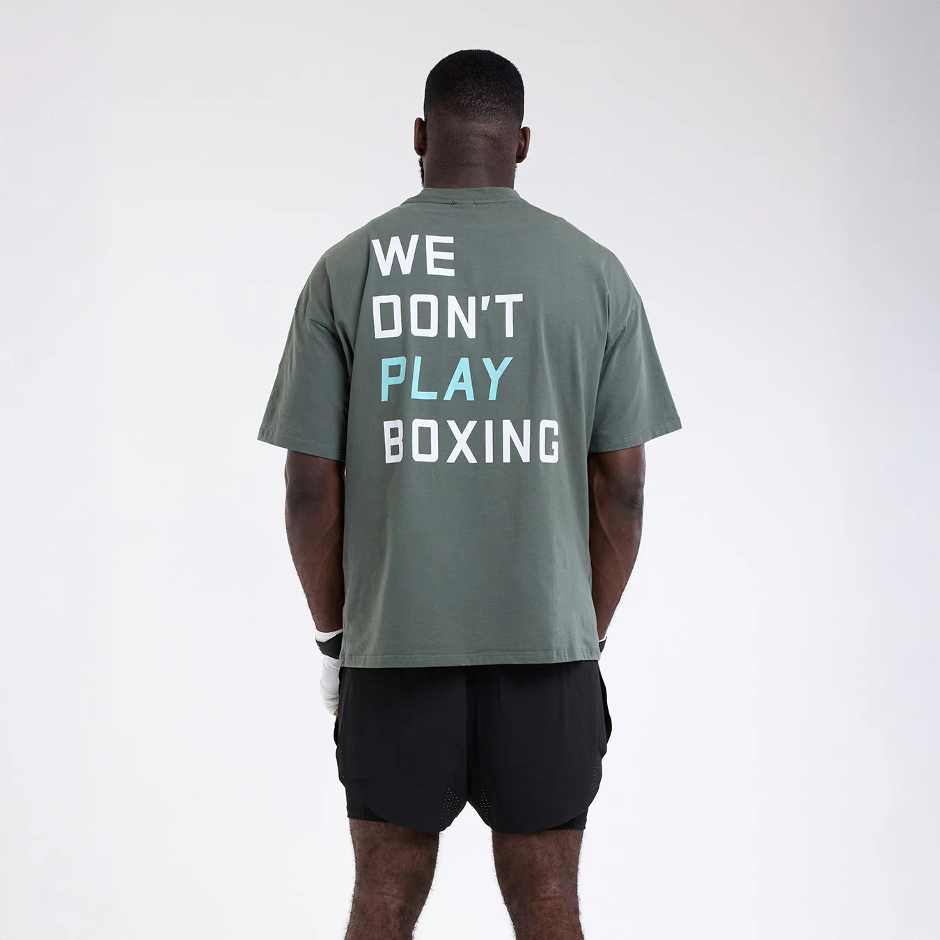 Camiseta Boxraw We Don't Play Boxing Oversize Verde  - Image 2