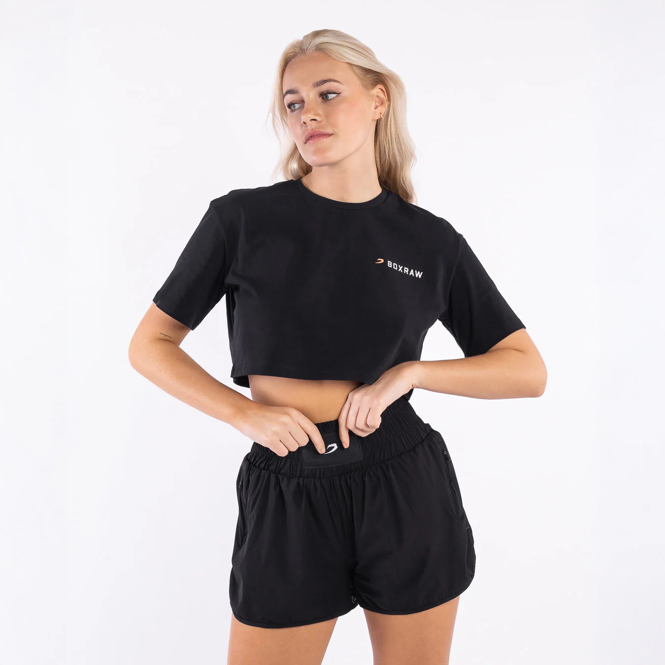 Camiseta mujer Boxraw We Don't Play Boxing Crop Negro  - Image 5