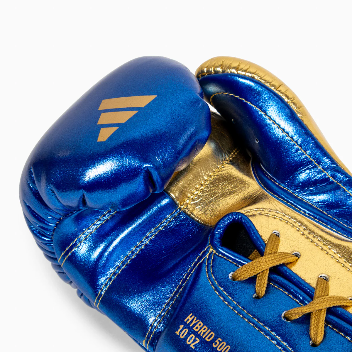 Guantes de boxeo Adidas Hybrid 500 Pro con Cordones Azul-oro - Image 8