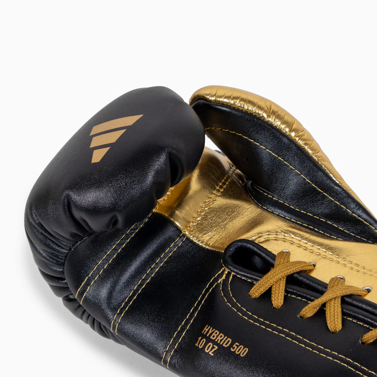 Guantes de boxeo Adidas Hybrid 500 Pro con Cordones Negro-oro  - Image 8