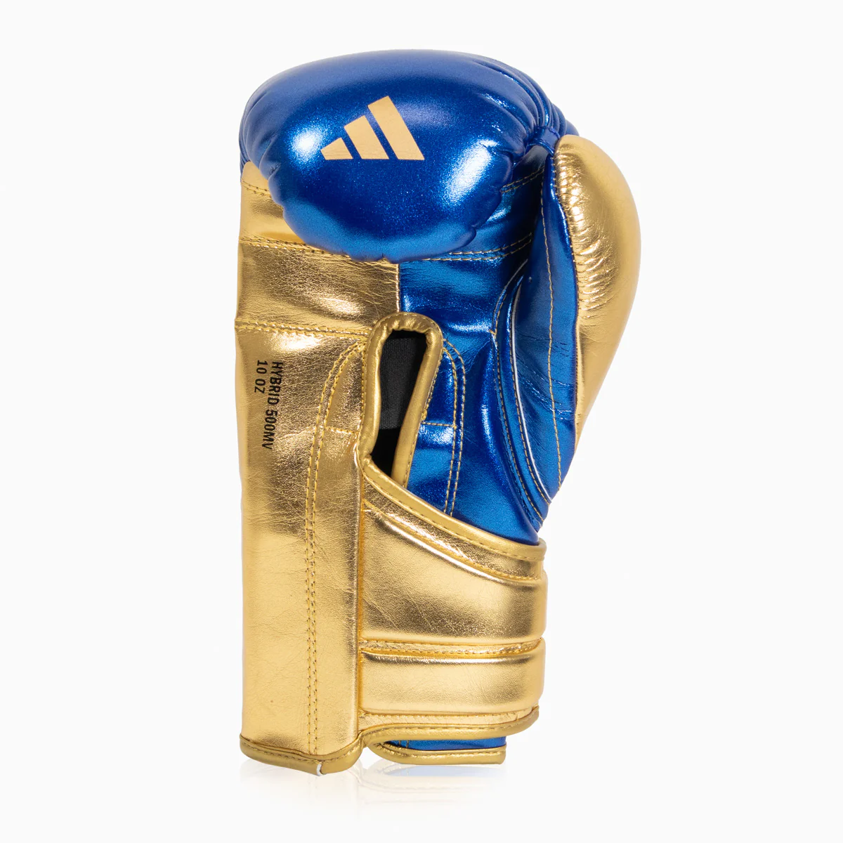Guantes de boxeo Adidas Hybrid 500 Pro con Velcro Azul-oro  - Image 3