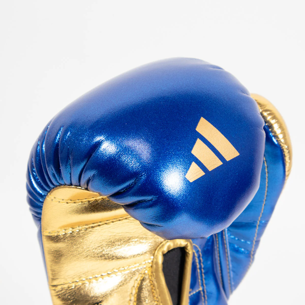 Guantes de boxeo Adidas Hybrid 500 Pro con Velcro Azul-oro  - Image 6