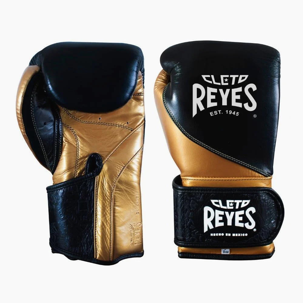 Guantes de boxeo Cleto Reyes High Precision Entrenamiento CE7 Negro-Oro - Image 2