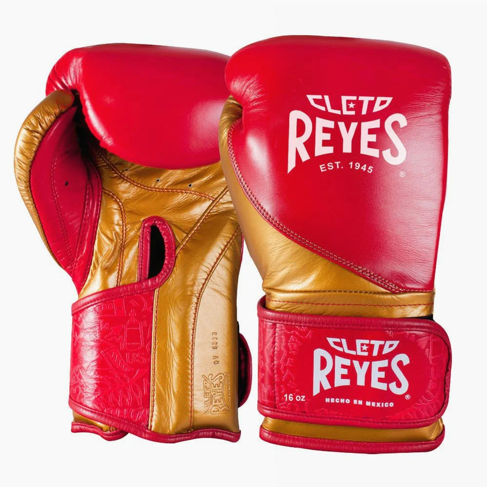 Guantes de boxeo Cleto Reyes High Precision Entrenamiento CE7 Rojo-Oro  - Image 2