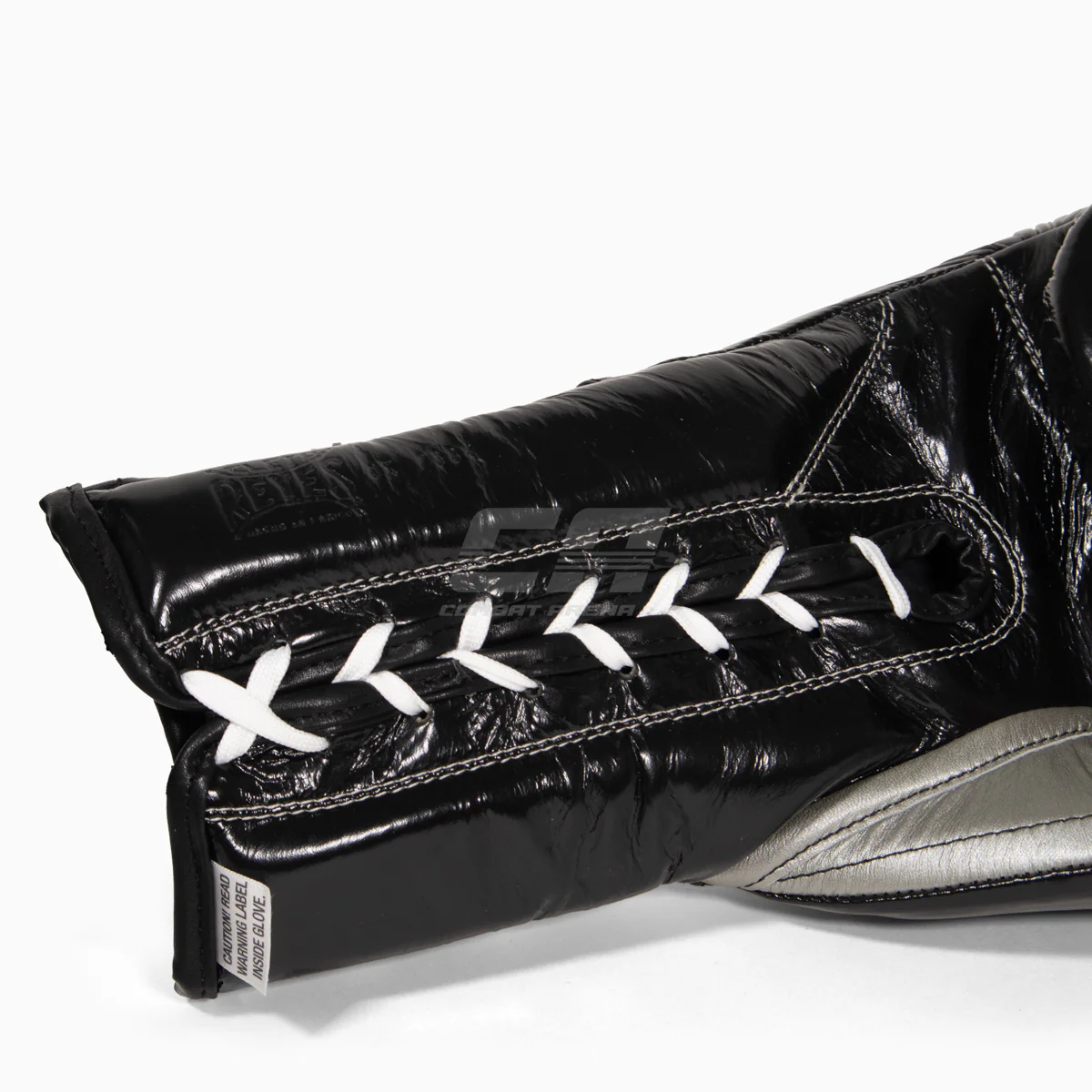 Guantes de boxeo Cleto Reyes Traditional Training CE4 Negro-plata con Cordones - Image 8