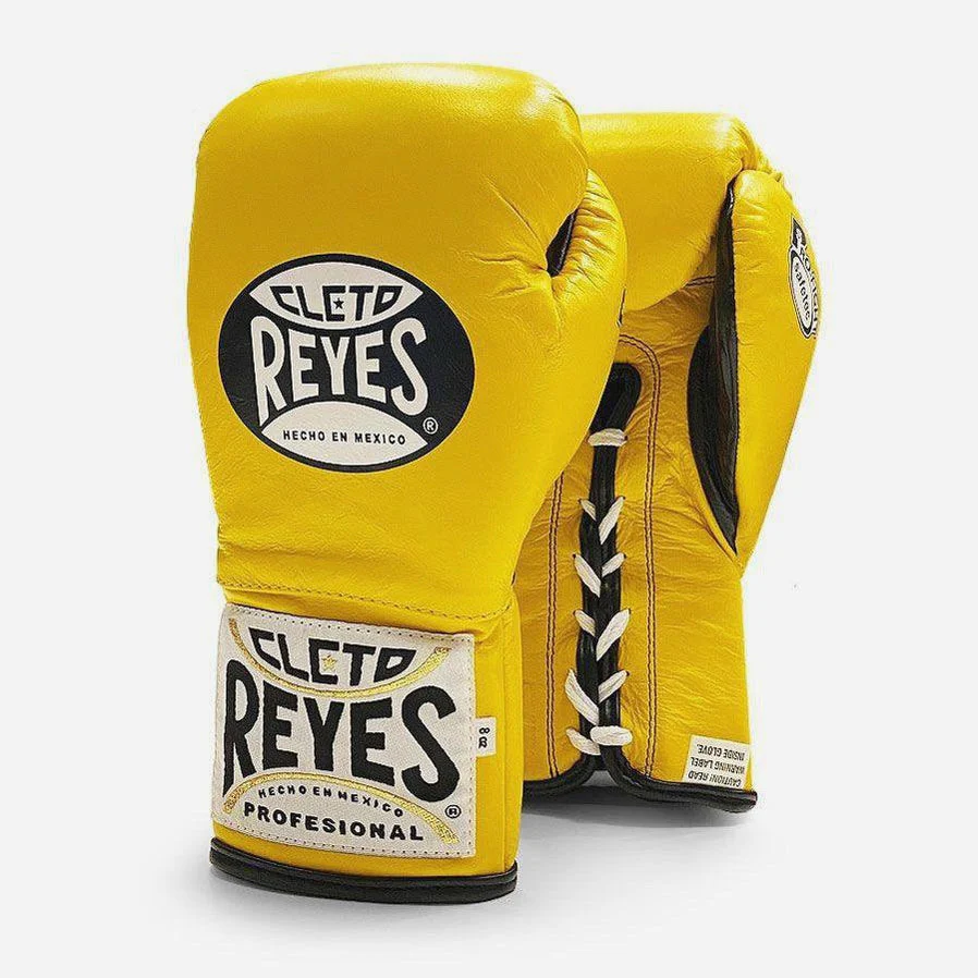 Guantes de boxeo Cleto Reyes Safetec CB4 Amarillo con cordones 
