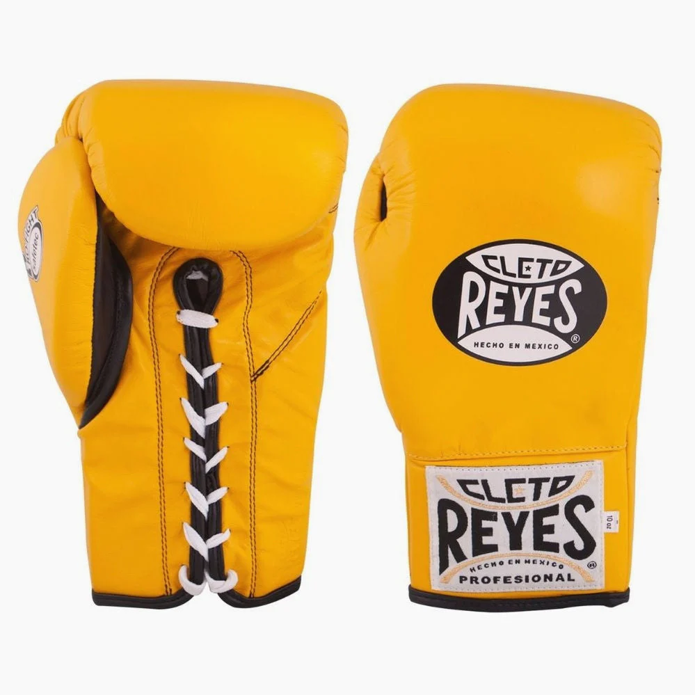 Guantes de boxeo Cleto Reyes Safetec CB4 Amarillo con cordones  - Image 2