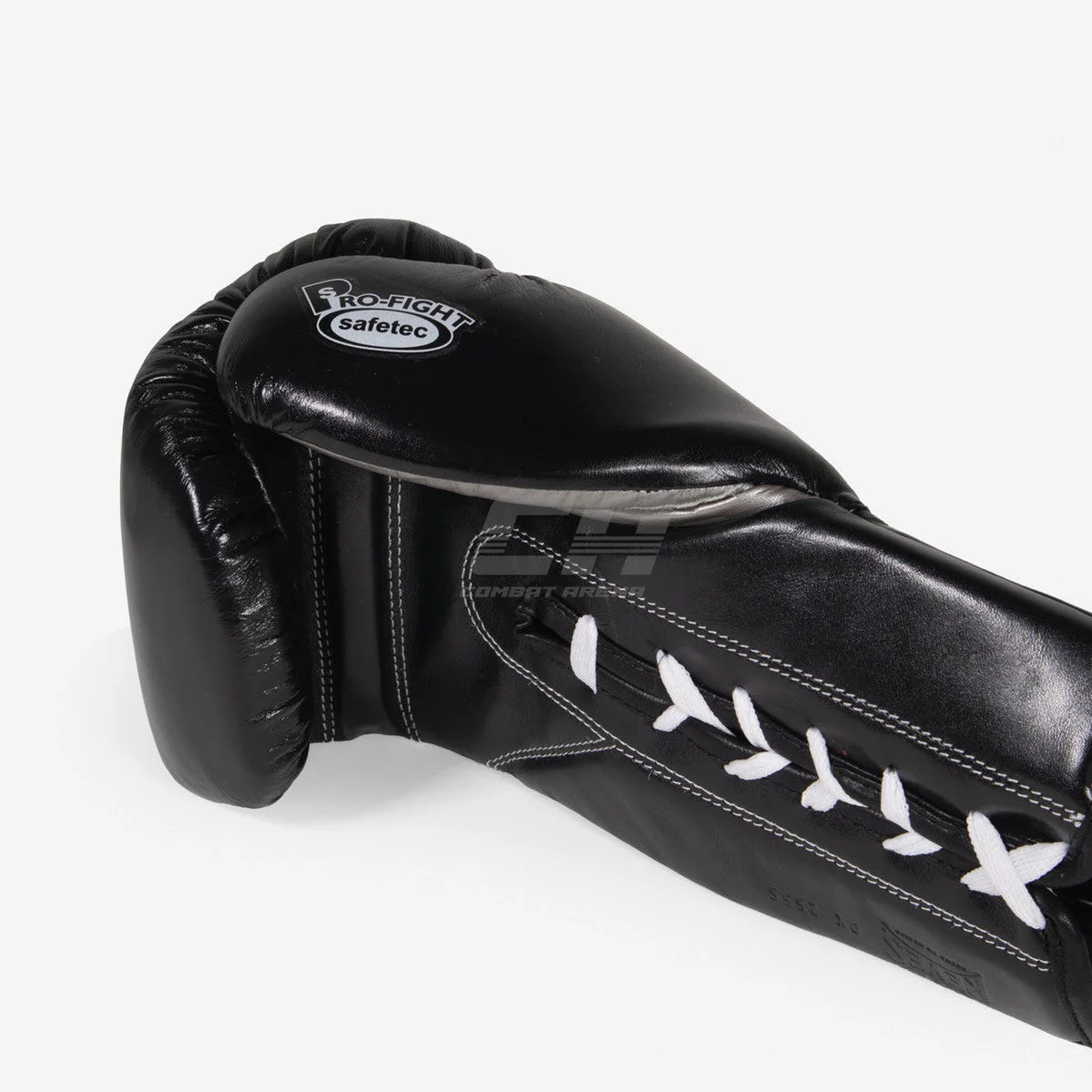 Guantes de boxeo Cleto Reyes Safetec CB4 Negro-plata con cordones - Image 6