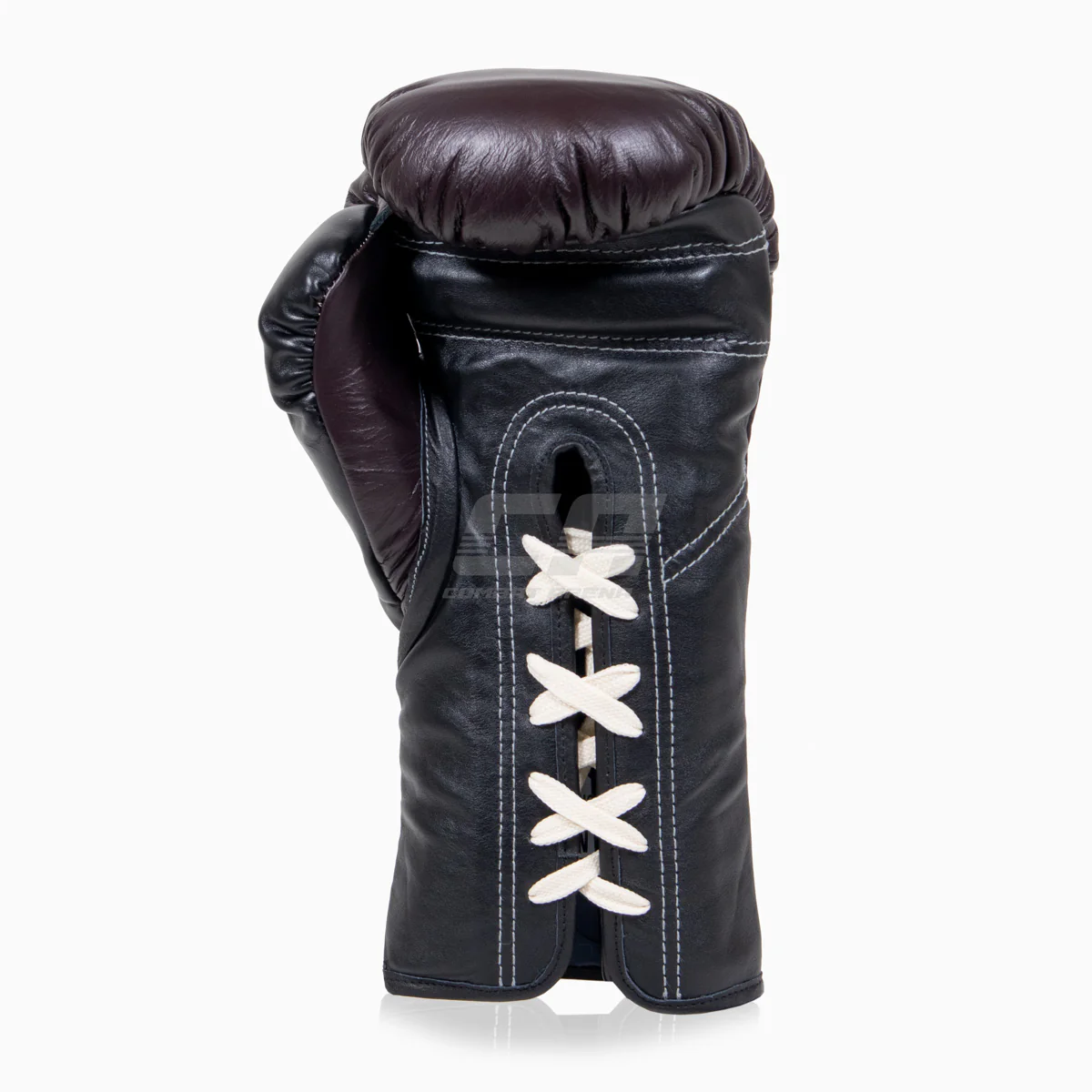 Guantes de boxeo Di Nardo con cordones Borgoña-Negro 14 oz  - Image 4