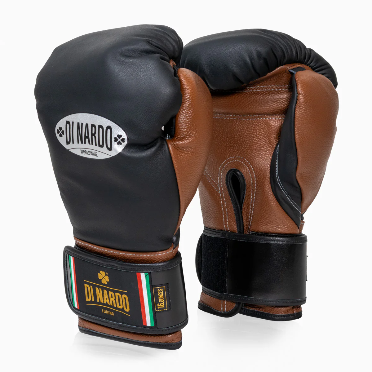 Guantes de boxeo Di Nardo con Velcro 16 Oz Negro-marrón - Image 2