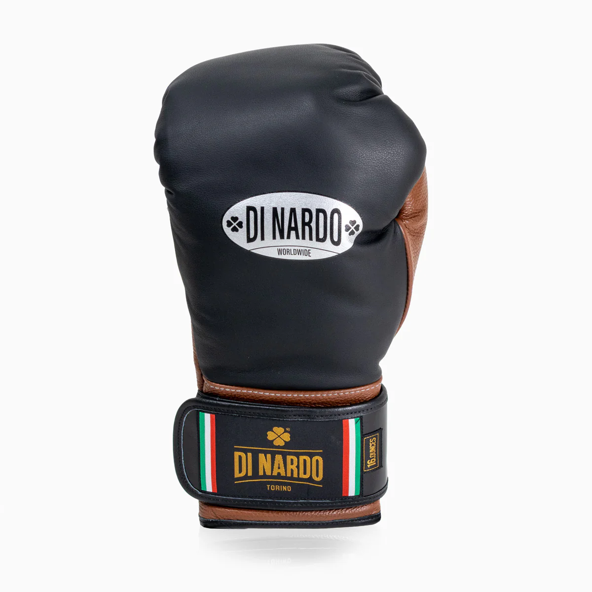 Guantes de boxeo Di Nardo con Velcro 16 Oz Negro-marrón - Image 5