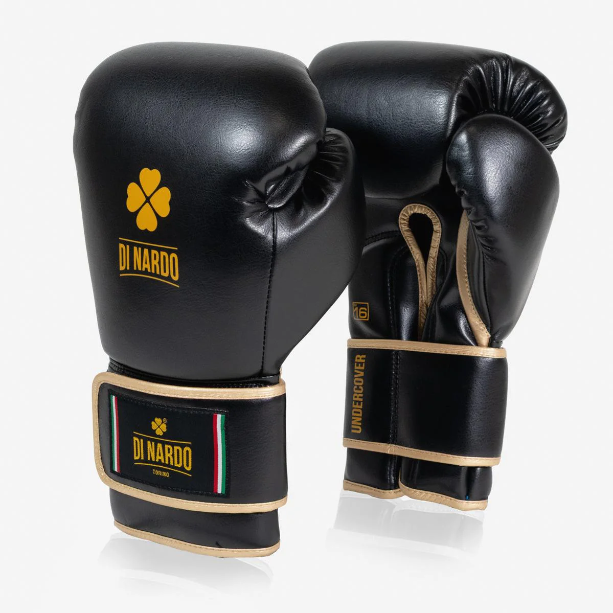 Guantes de boxeo Di Nardo Encubierto con Velcro Negro-oro  - Image 2