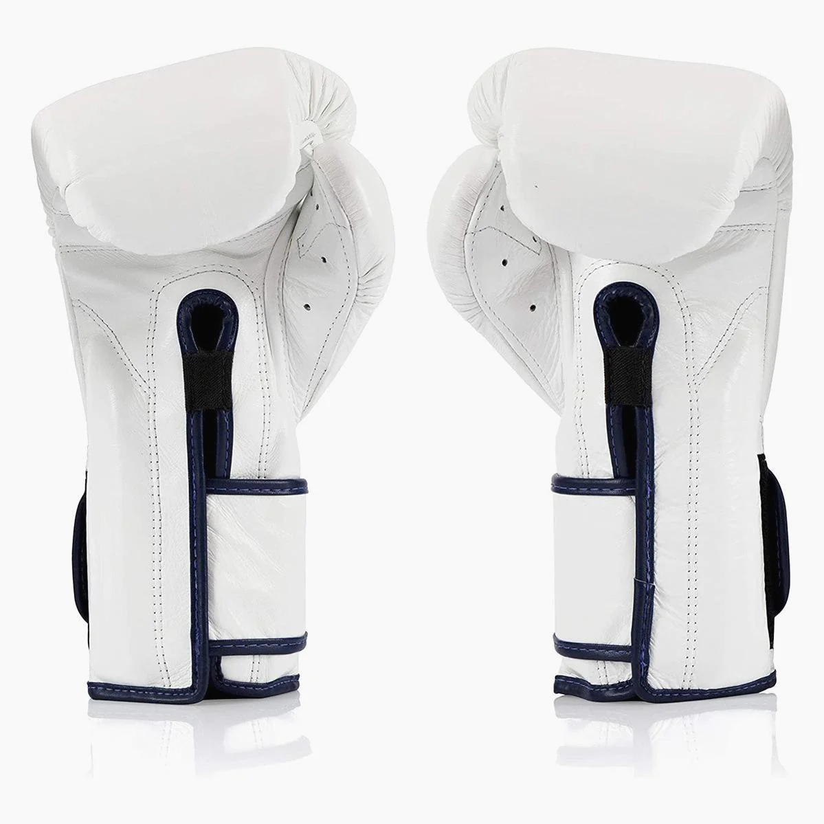 Guantes de boxeo Fairtex Mexican Estilo BGV9 Piping blanco-azul - Image 4