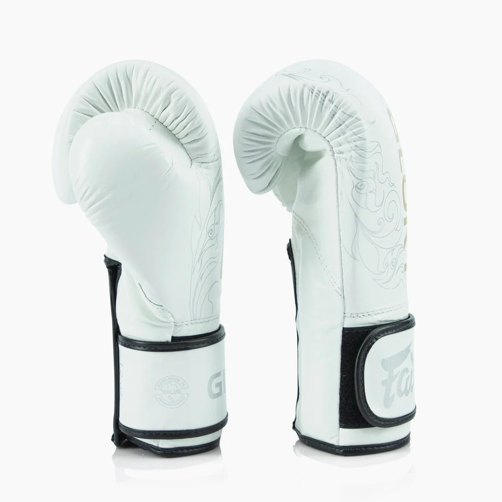 Guantes de boxeo Fairtex x Glory BGVG3 Blanco-oro - Image 3