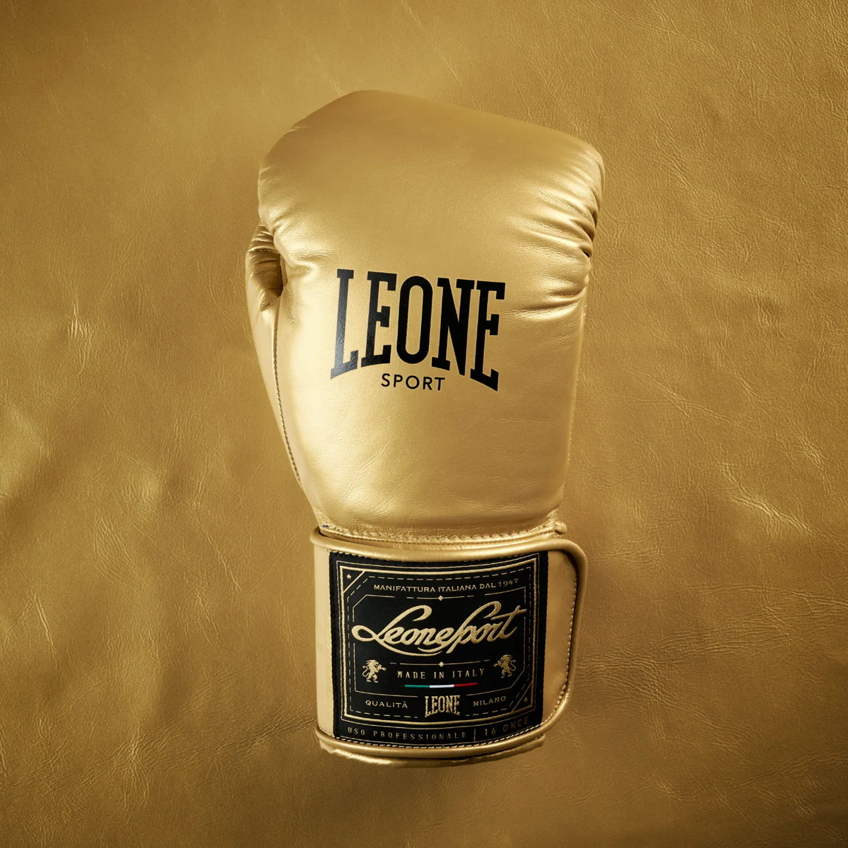 Guantes de boxeo Leone Deporte Orlando Classico con velcro Oro - Image 11