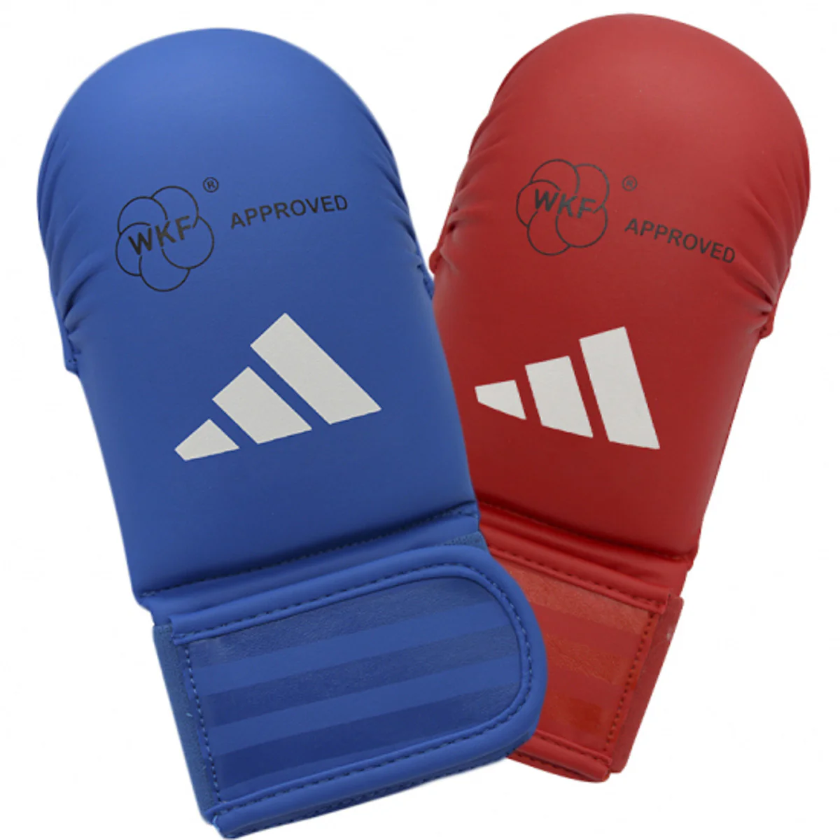Guantes de Karate-Kumite Adidas Rojo y Azul Homologados WKF sin pulgar  - Image 3