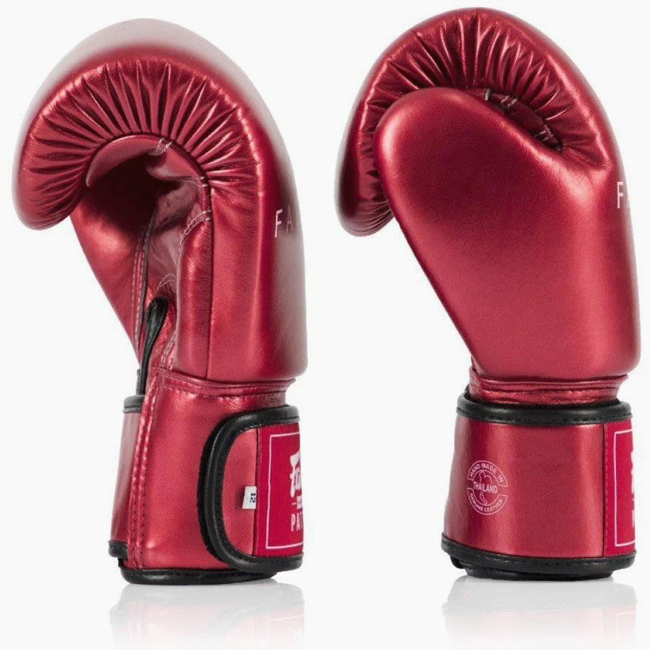 Guantes Muay Thai Fairtex Metálico BGV22 Rojo  - Image 3