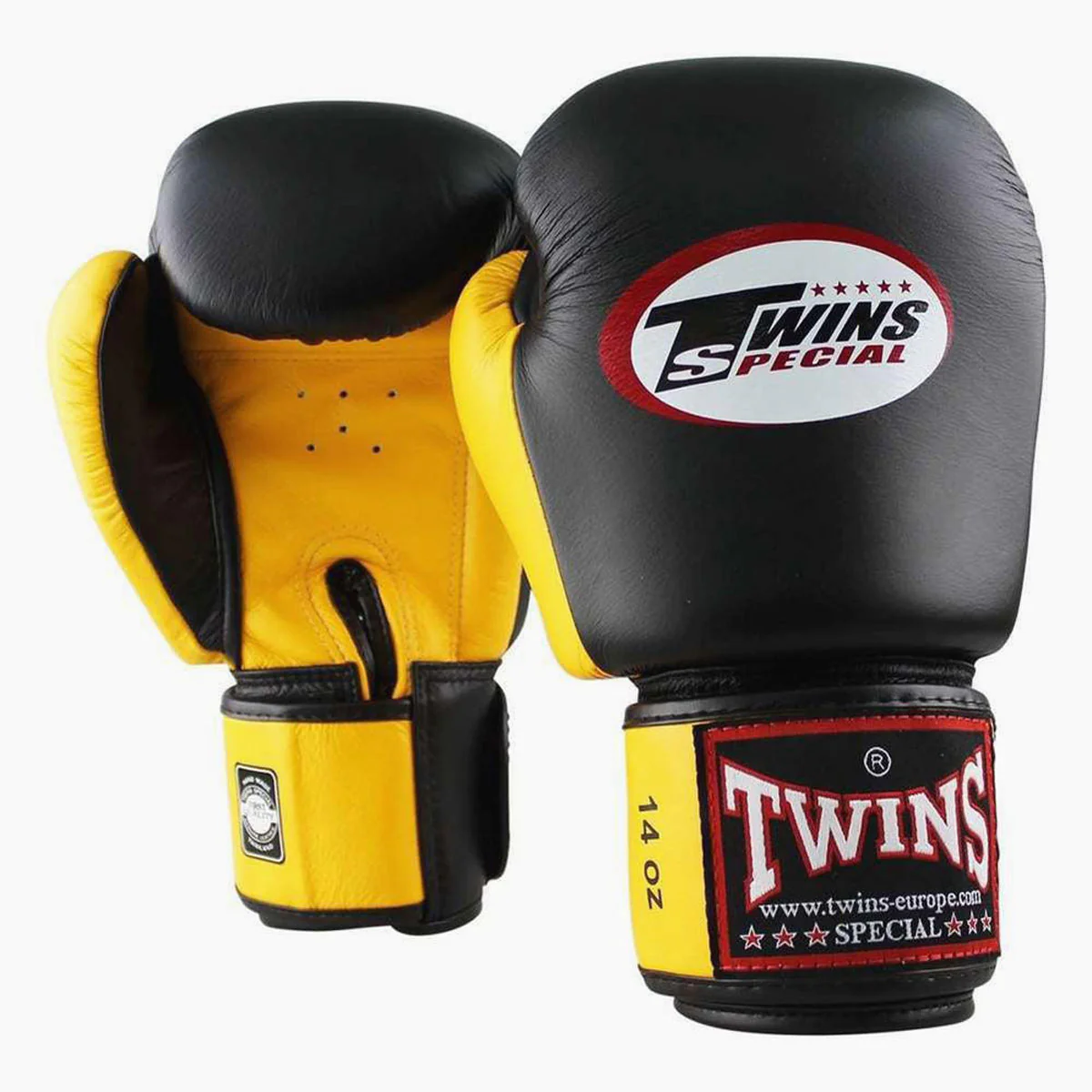 Guantes Muay Thai Twins Special BGVL3 Negro-Amarillo  - Image 2