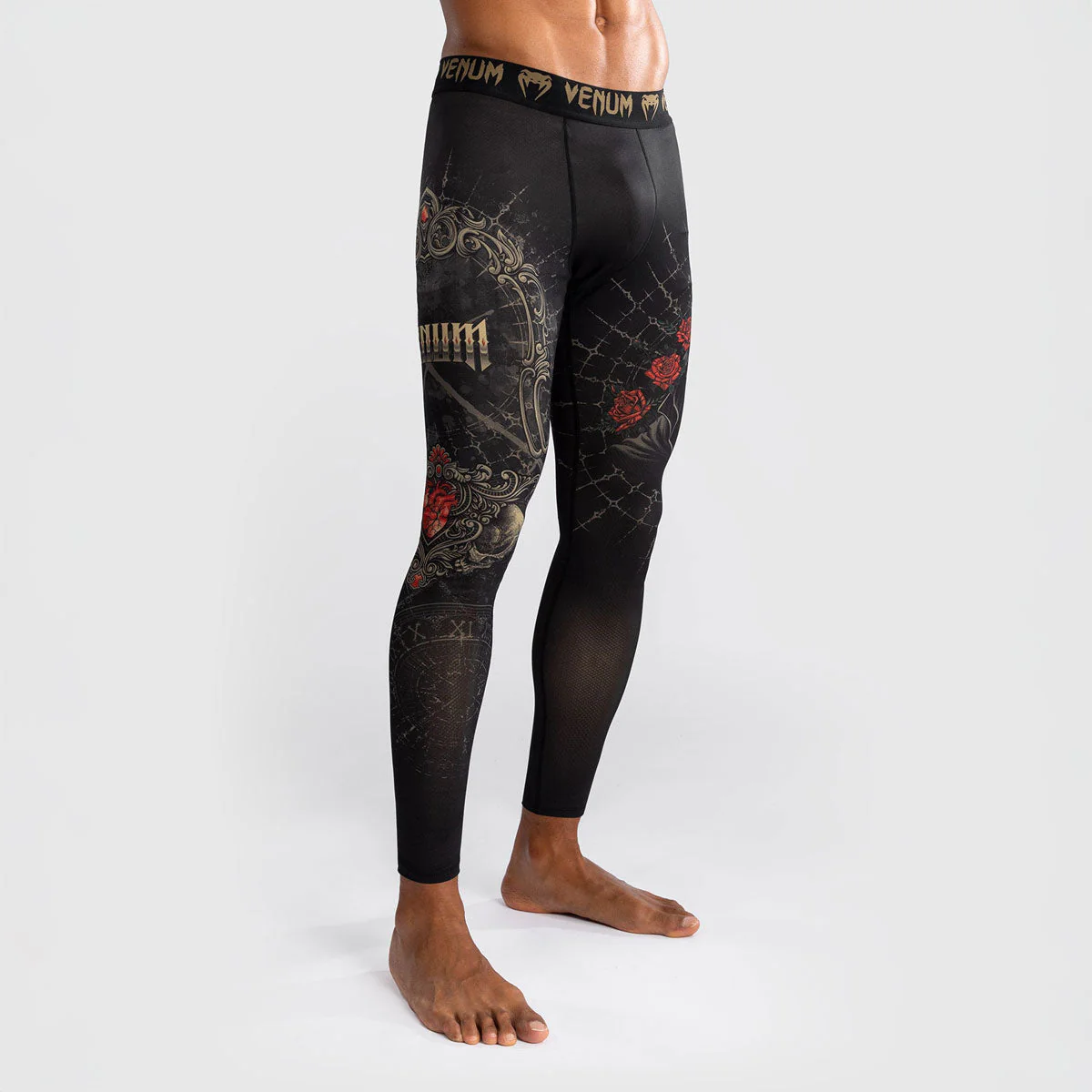 Pantalones a compressione Venum Santa Muerte 5.0 Negro-Oro - Image 4