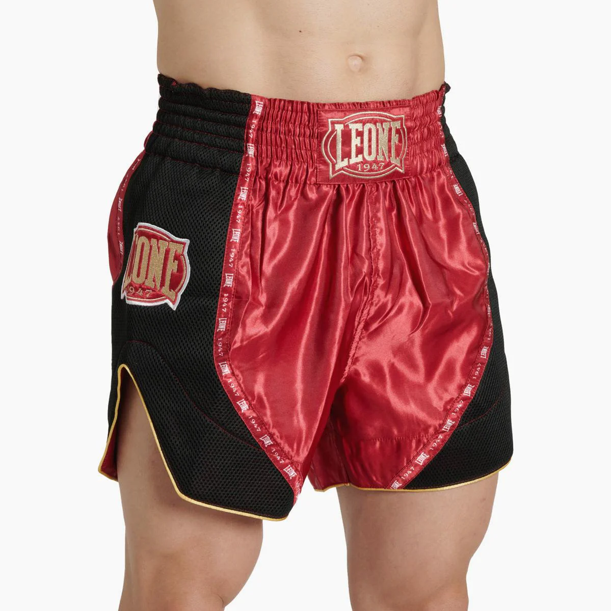 Pantalones cortos kick-tailandés Leone Classic AB881 Rojo