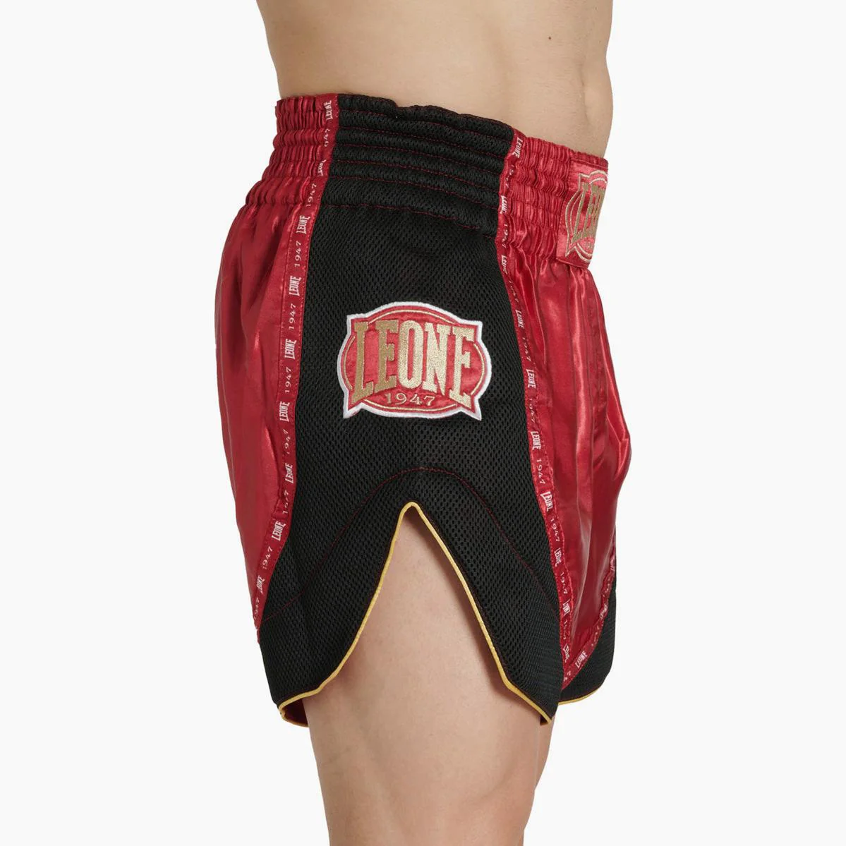Pantalones cortos kick-tailandés Leone Classic AB881 Rojo - Image 3