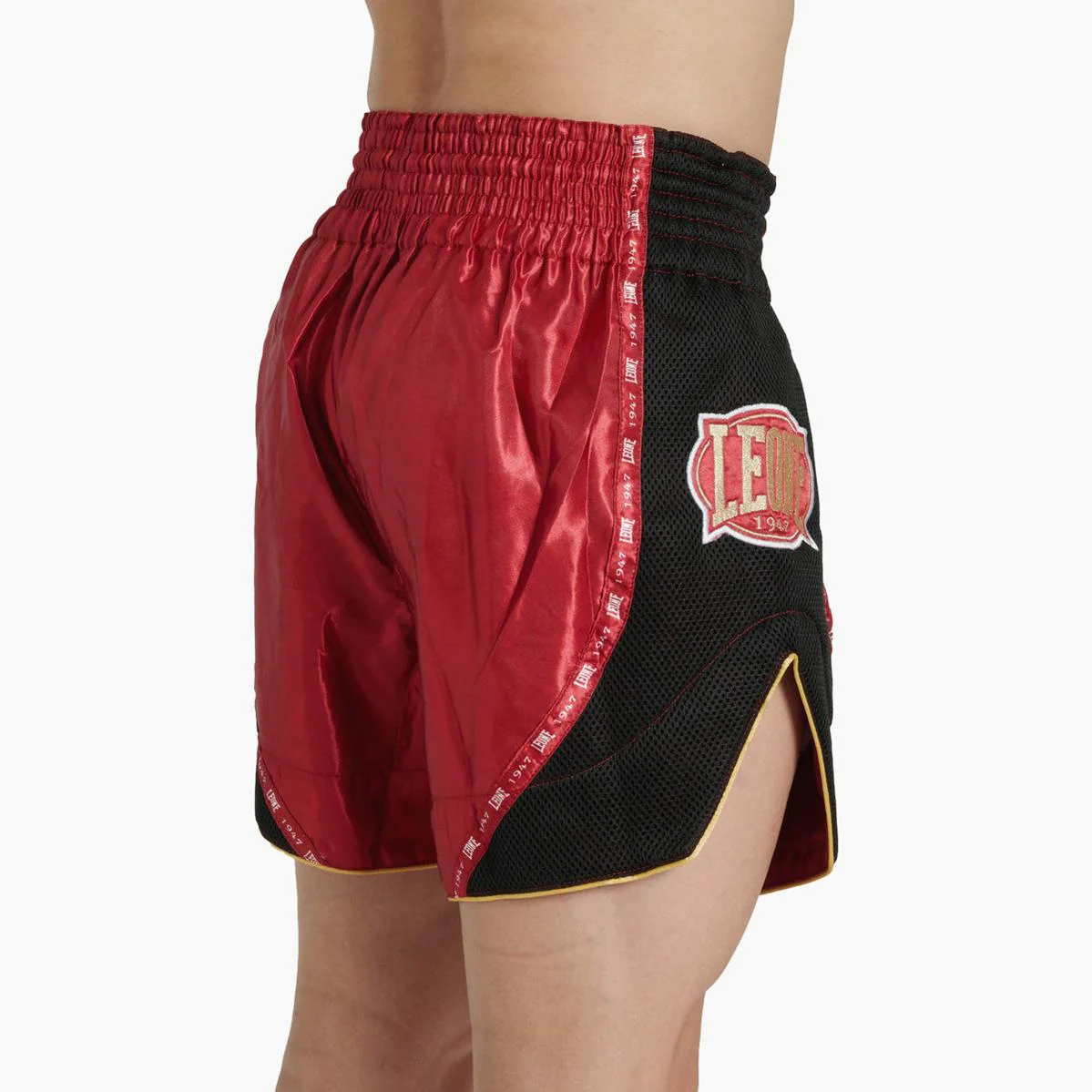 Pantalones cortos kick-tailandés Leone Classic AB881 Rojo - Image 4