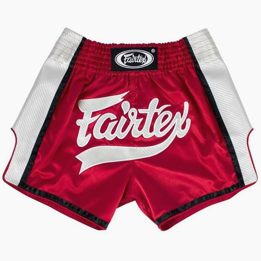 Pantalones kick-thai Fairtex BS1704 Rojo-blanco 