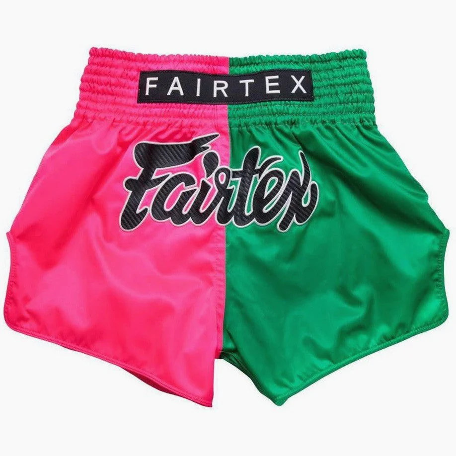 Pantalones kick-thai Fairtex BS1911 Rosa-Verde 