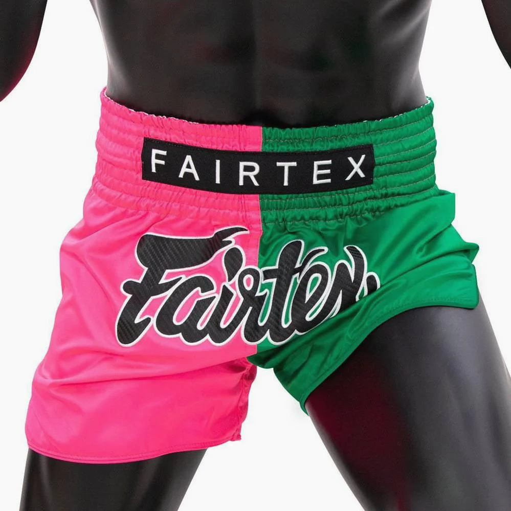 Pantalones kick-thai Fairtex BS1911 Rosa-Verde  - Image 2