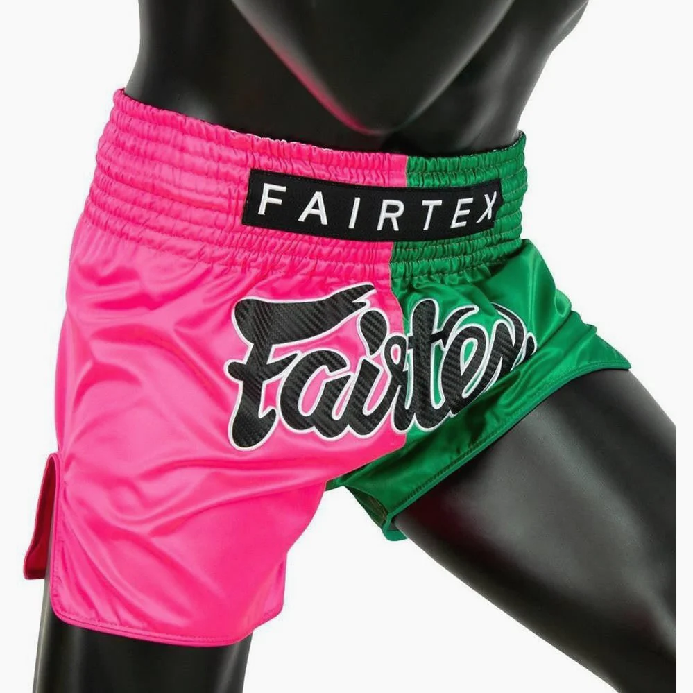 Pantalones kick-thai Fairtex BS1911 Rosa-Verde  - Image 3