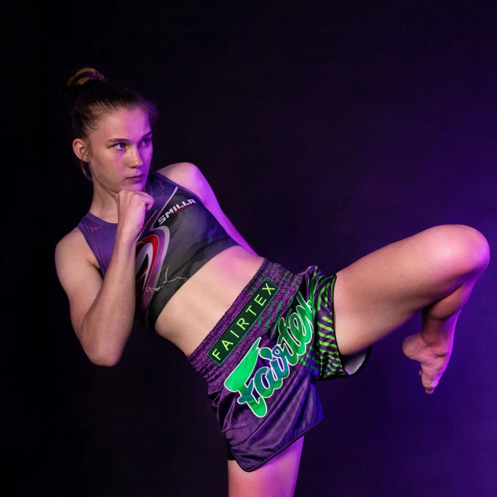 Pantalones kick-thai Fairtex BS1922 Corredor Violeta  - Image 3