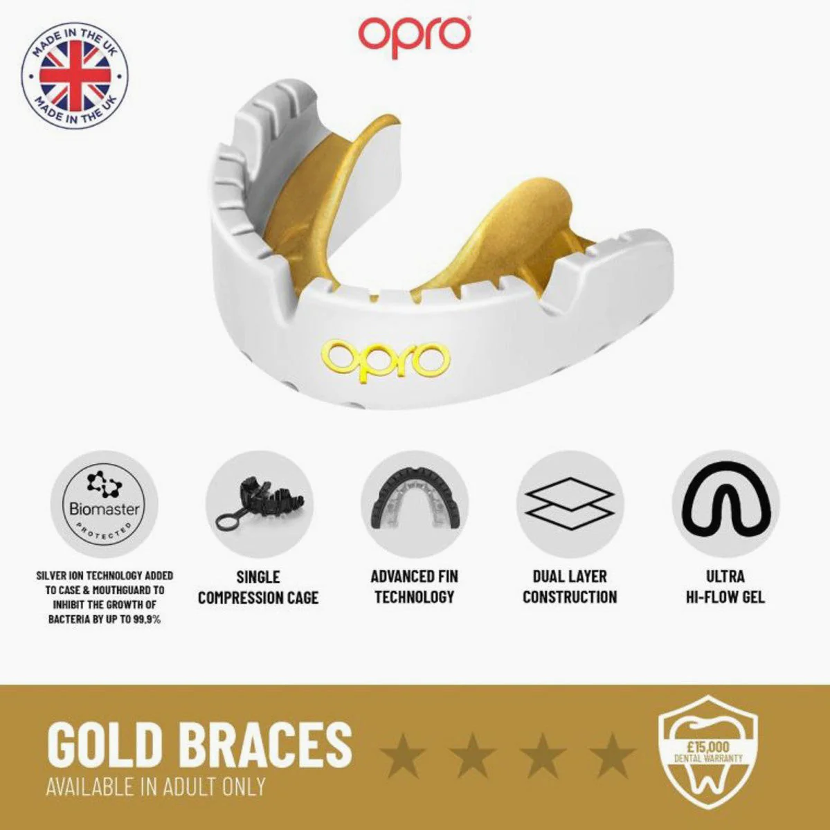 Protector bucal Opro Gold Self-Fit Braces para aparato  - Image 6