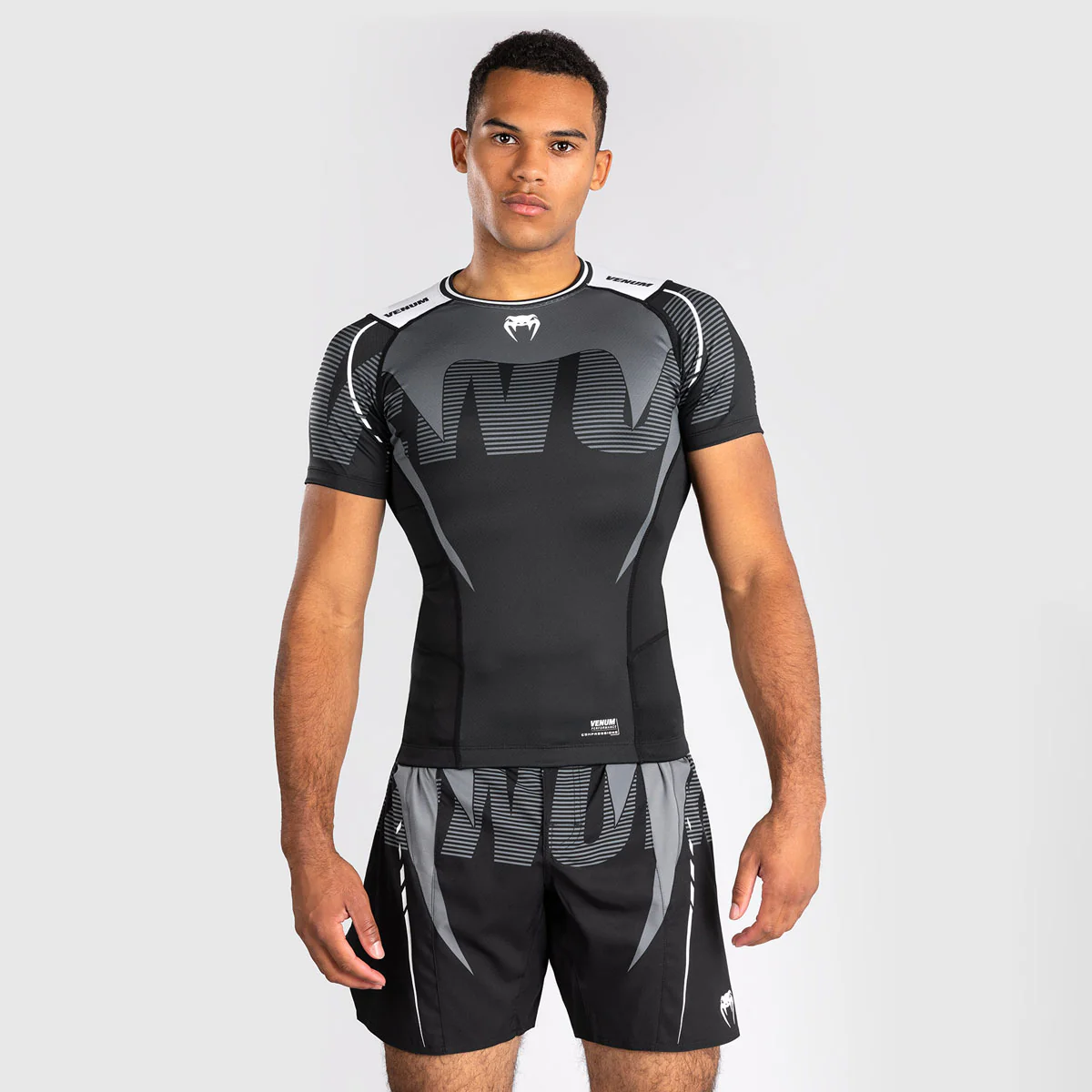 Rashguard Venum Adrenaline mangas cortas Negro-gris 