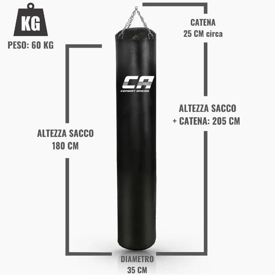 Saco largo Combat Arena Entrenamiento PRO 60 Kg Negro  - Image 2